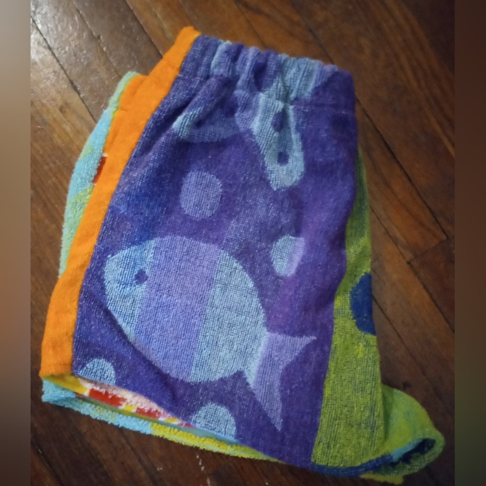 Upcycled Vintage Terry Towels Beach Shorts With Pocket Newly Made S/M